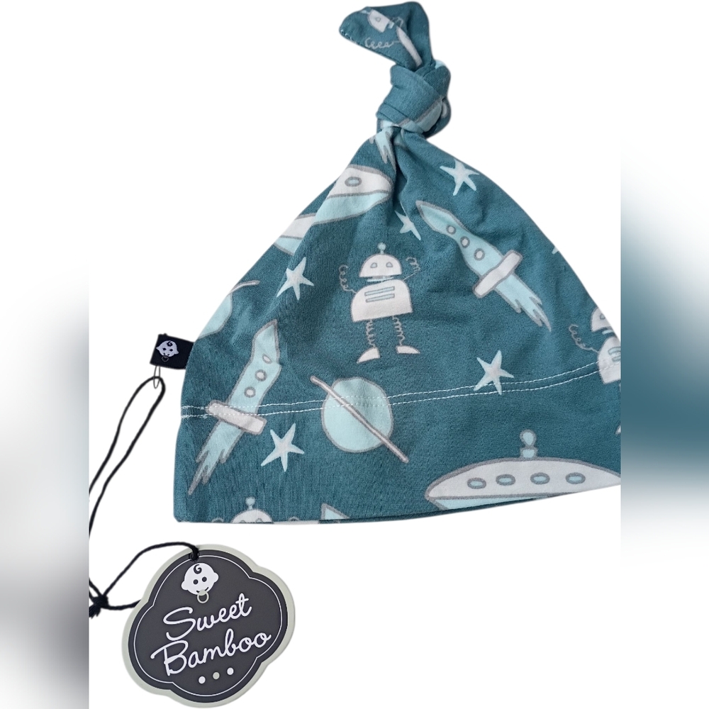 Sweet Bamboo Kids Space-Themed Blue Hat Newborn Baby Hat- NWT